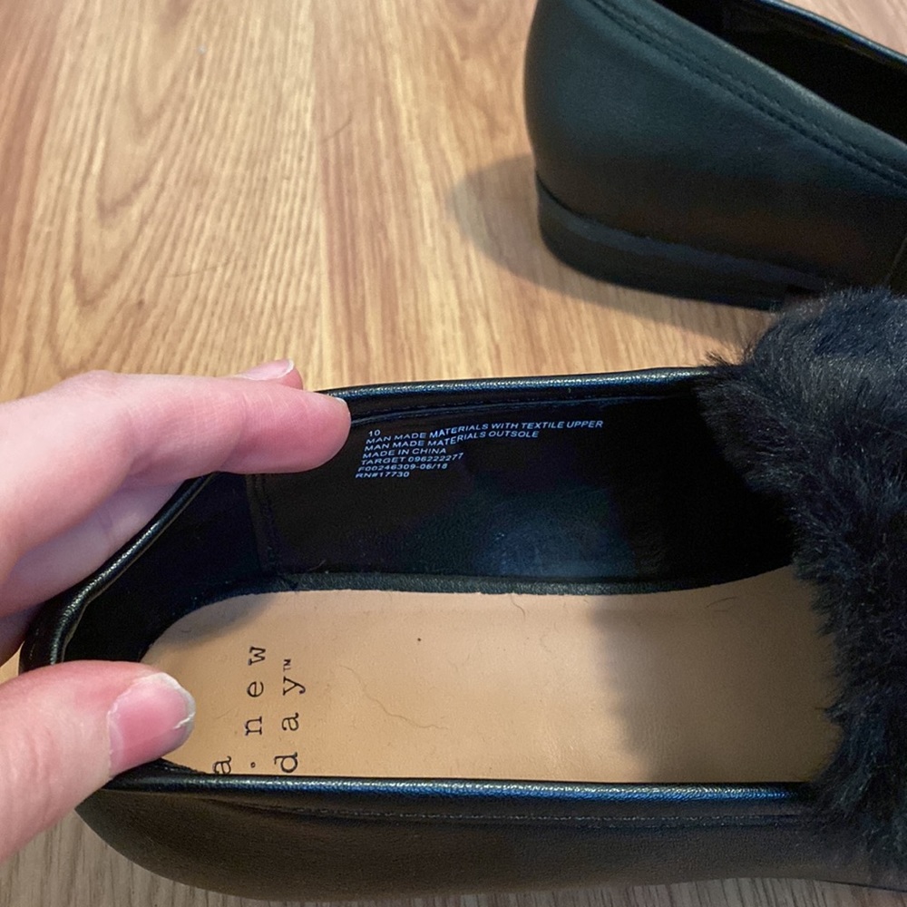 A new day black furry fuzzy chain loafers - Picture 3 of 5